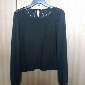 Size Small Lace Detail, Black Blouse